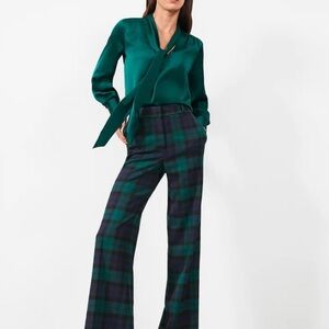 Wide Leg Pant in Tartan Ann Taylor Size 10